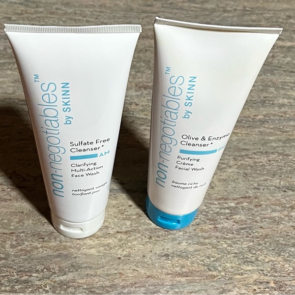 New 2-SKINN Non-negotiables olive & enzyme cleanser and Sulfate free cleanser